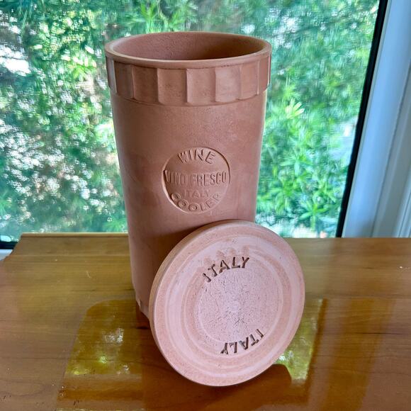 Vintage Italian Terracotta Wine Cooler with Lid – Vino Fresco Italy - Picture 5 of 14